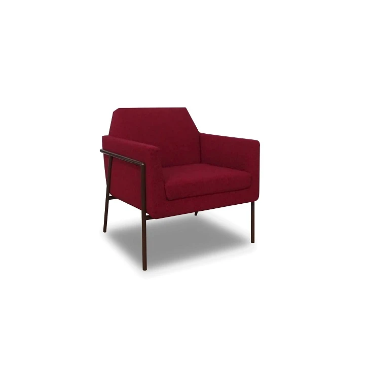 Flannel Dining Chair With Metal Legs